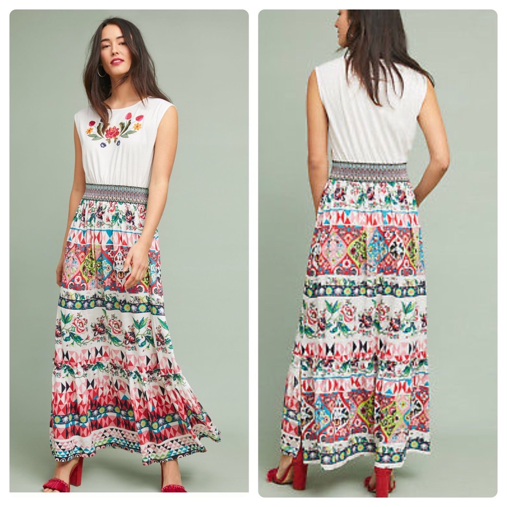 NWT Anthropologie Elma Embroidered dress S